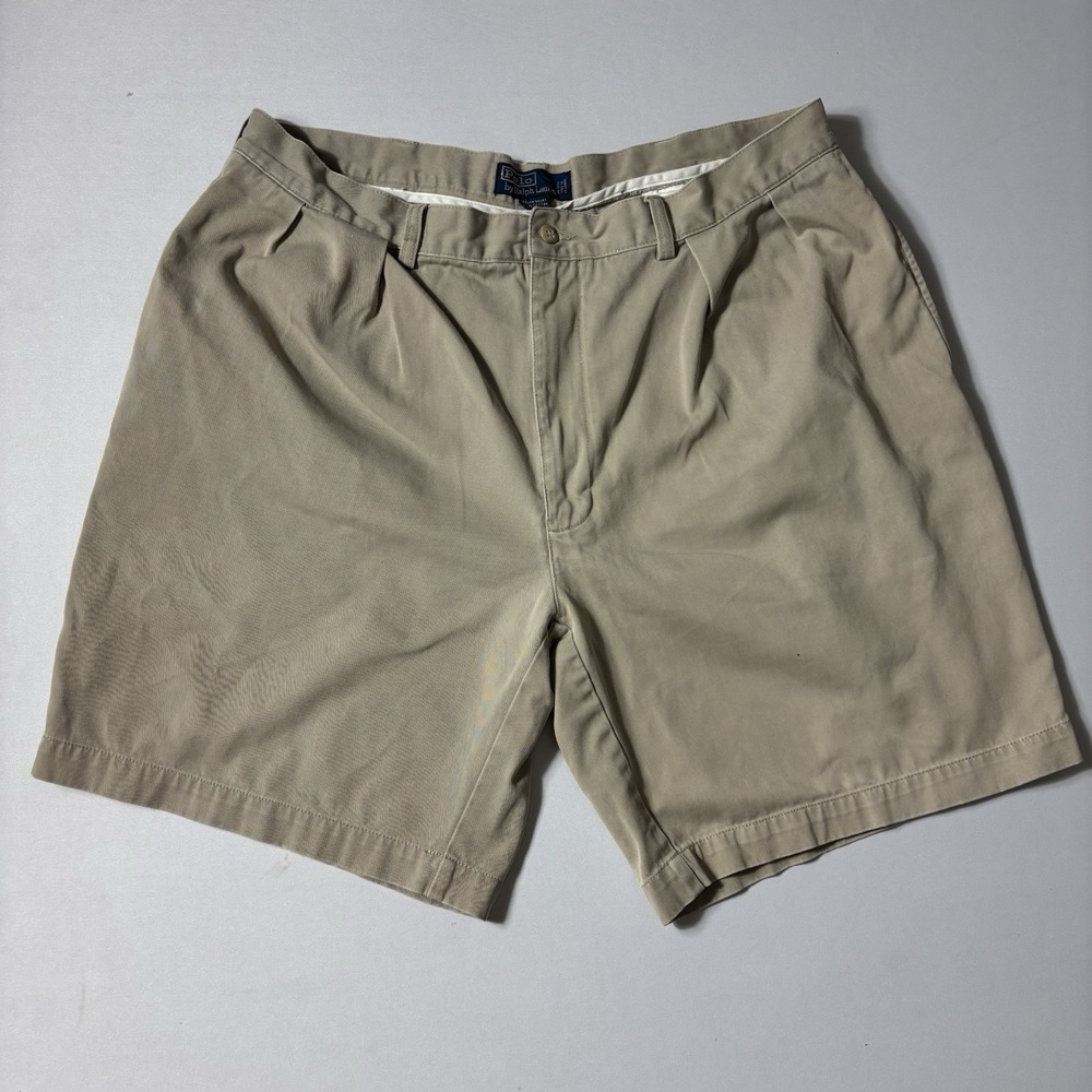Ralph Lauren Polo Shorts Mens 40 Brown Chino Pockets Classic Casual Preppy Vtg